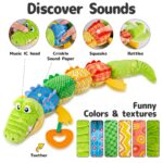 The Cuddle Croc, Musical Stuffed Infant Activity Toy with Teether, Rattle & Crinkles - Image 3