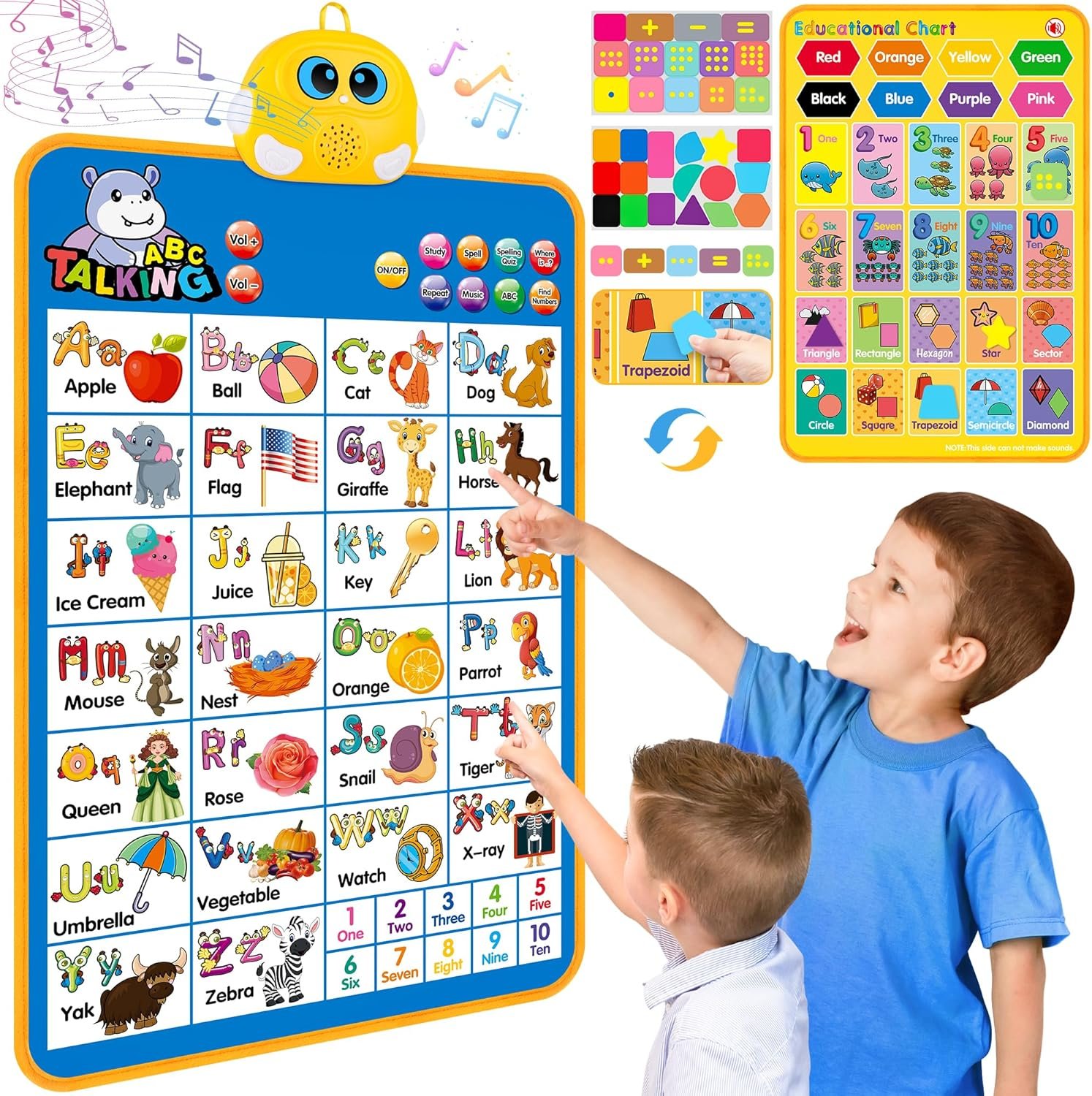 91QGBYuuycL._AC_SL1500.jpg Interactive Alphabet Educational Wall Electronic Chart - Image 1