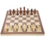 Magnetic Folding Wooden Chess Set – Travel Board Game with Storage - Image 2