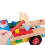 Wooden Toy Fire Truck & Car Transport Vehicle Set for Kids  - Image 5