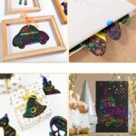 Rainbow Scratch Notes for Kids – 125 Sheets with Wooden Stylus & Stencils  - Image 6