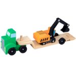Wooden Toy Fire Truck & Car Transport Vehicle Set for Kids  - Image 7