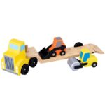 Wooden Toy Fire Truck & Car Transport Vehicle Set for Kids  - Image 9