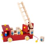 Wooden Toy Fire Truck & Car Transport Vehicle Set for Kids  - Image 11