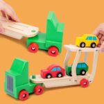 Wooden Toy Fire Truck & Car Transport Vehicle Set for Kids  - Image 12
